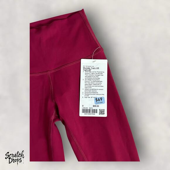 Lululemon Wunder Train HR Tight 28” Size 0 Magenta Smoke NWT $98 Everlux - Picture 4 of 4